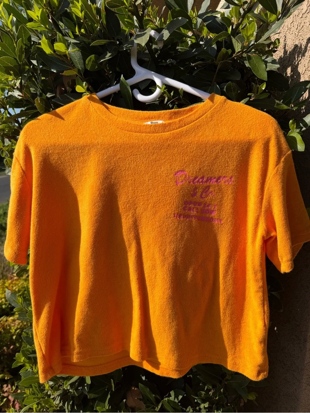 Ascot and Hart California Matching set Yellow Terry Set with Pink Script